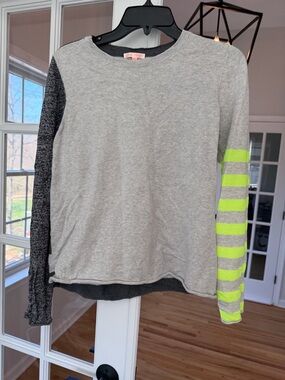 Lisa Todd Colorblock Sweater with Neon Stripe Sleeve